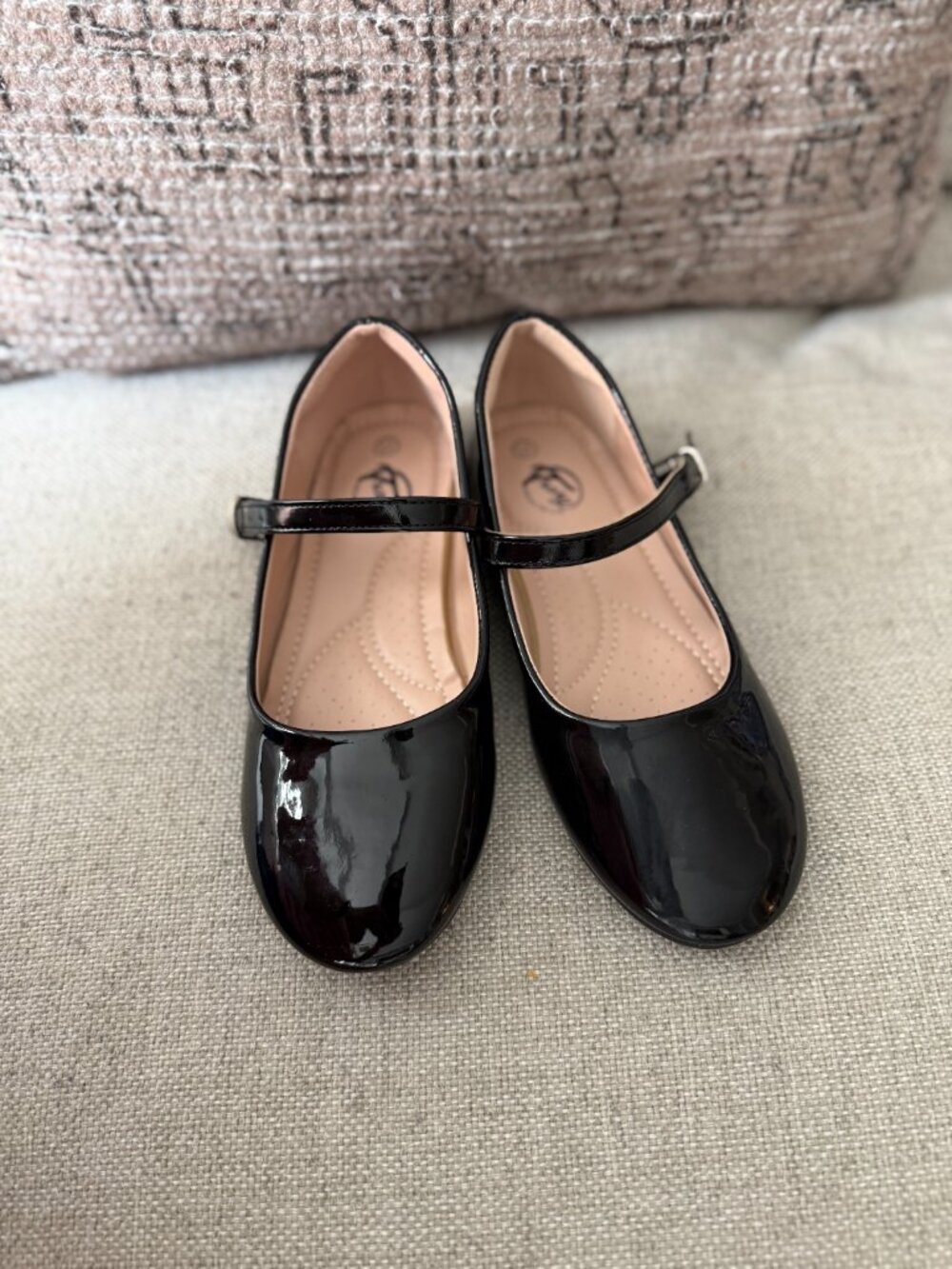 Black patent leather ballet flats for girls - Size 1